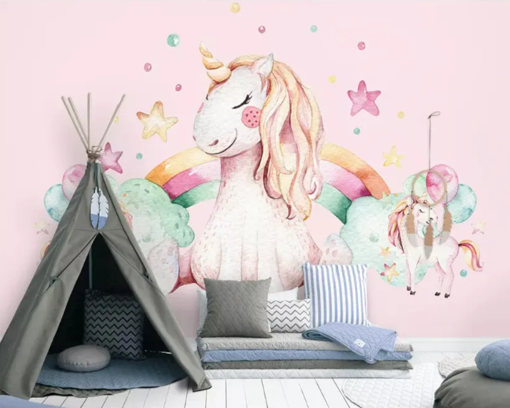 3D Wallpaper Unicorn Playtime Daycare